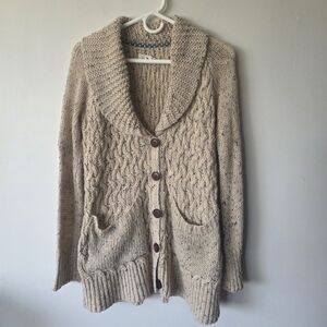 Isabella Sinclair Chunky Knit Cardigan Shawl Collar Cozy Cottage Core Sweater